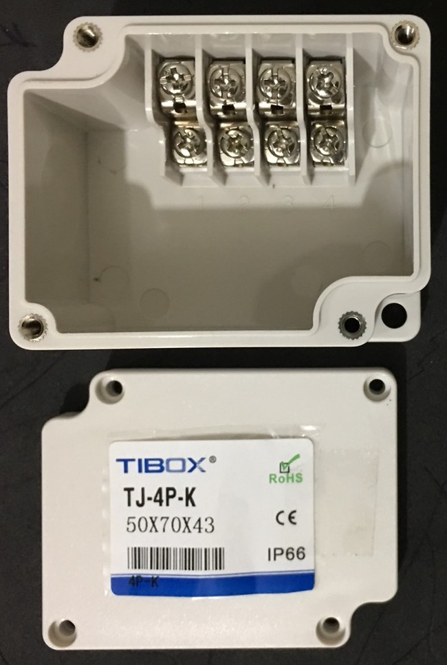 TJ-4P-K Tibox terminal block box 4pole, กล่องต่อสายไฟ4ขั้ว 4เส้น 4สาย JUNCTION BOX 4poles